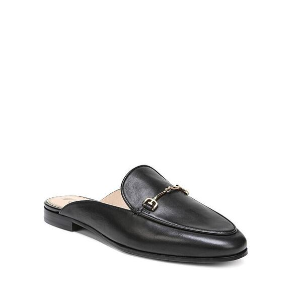 Sam Edelman Linnie Bit Loafer Mule Black Flat Leather Slide Slip Round Toe 11 - Picture 1 of 7